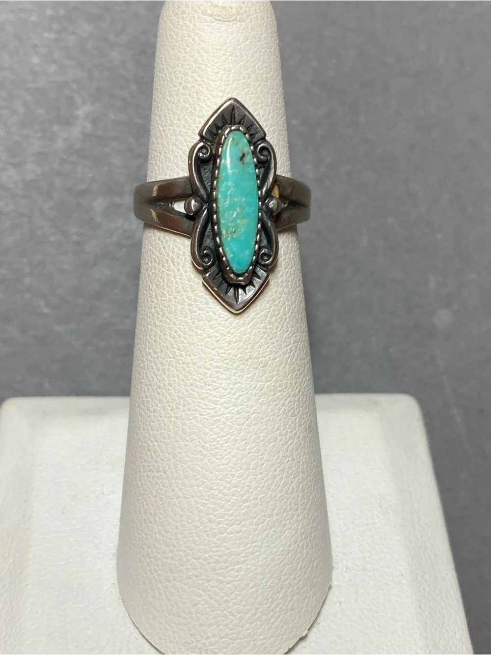 Vintage sterling silver blue turquoise ring size 5